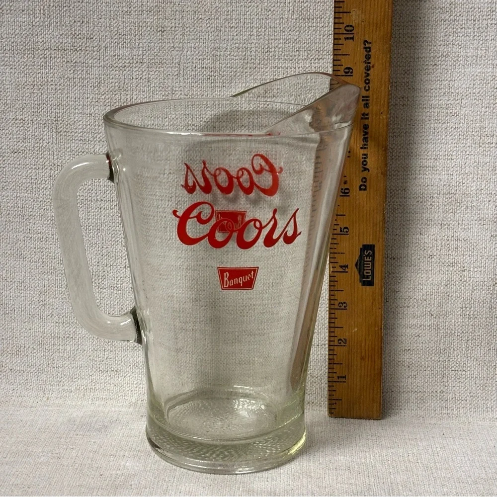 Vintage Coors Banquet Beer Pitcher Heavy Glass Pitcher